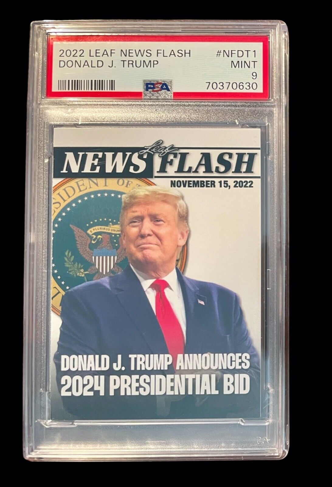 2022 Leaf News Flash President Donald J. Trump PSA 9 MINT POP of only 19