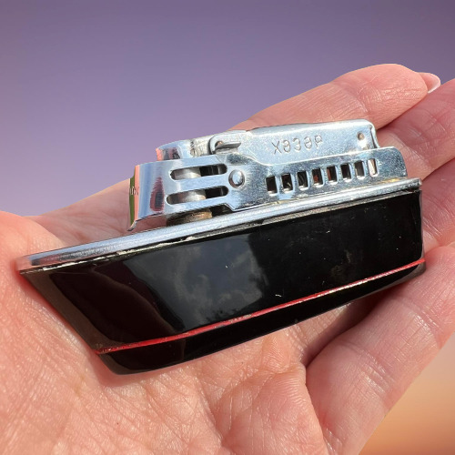 1972 Vintage USSR Collectible Pocket Lighter Ship Boat Working Marked