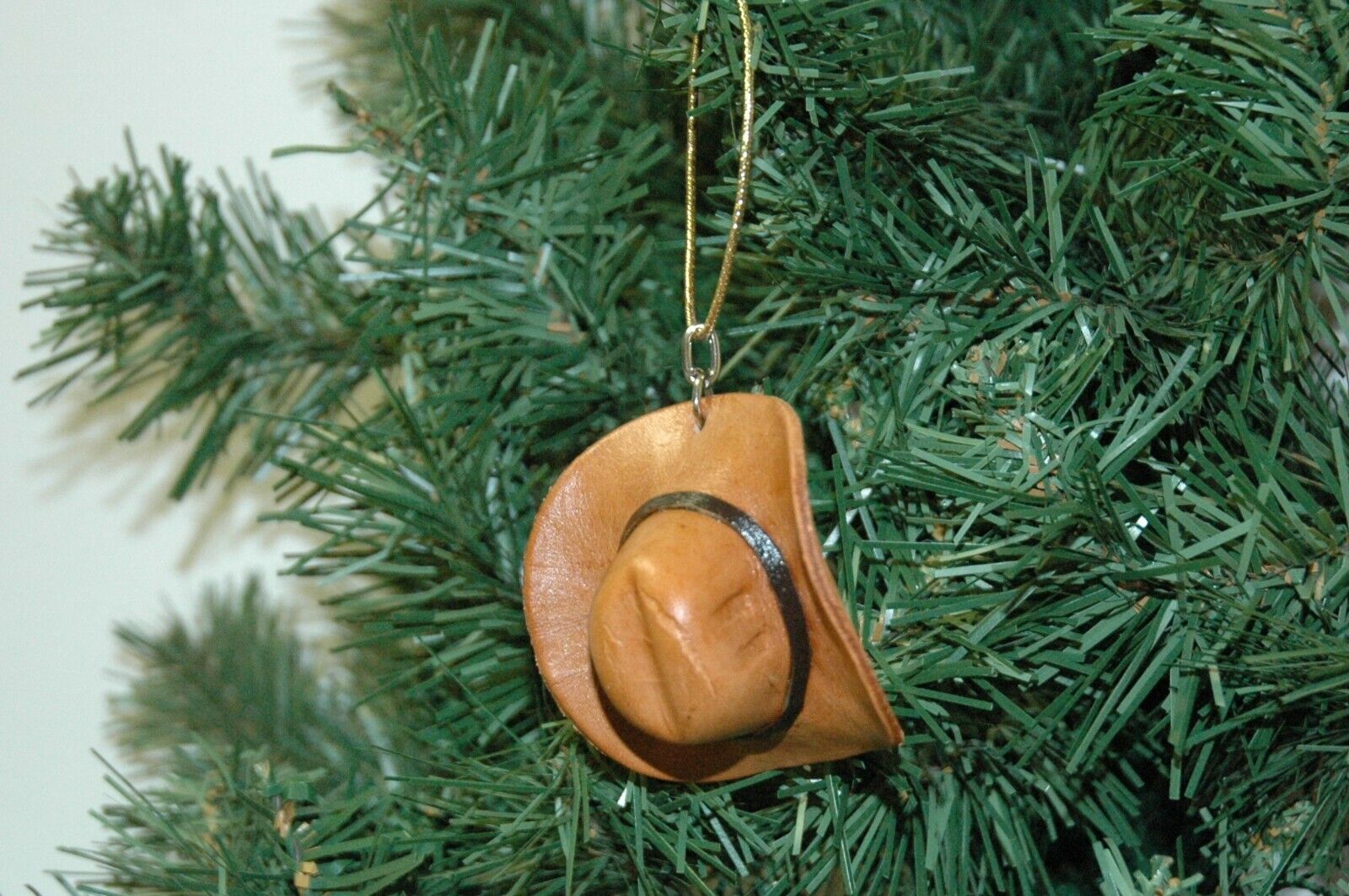 Cowboy Hat, Western, Rodeo Leather Christmas Ornament