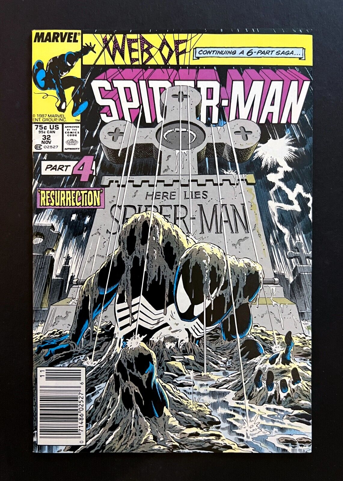 WEB OF SPIDER-MAN #32 Hi-Grade Newsstand Kraven\'s Last Hunt Mike Zeck Cover 1987