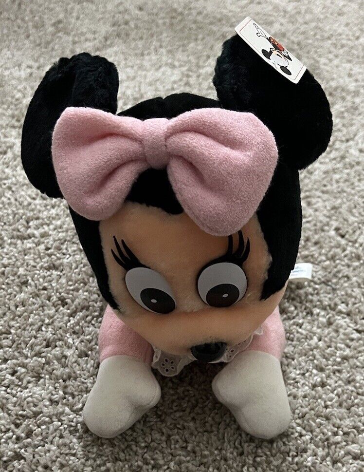 Vintage Minnie Mouse Plush 1984 Disneyland Walt Disney World Baby Crawling Tags