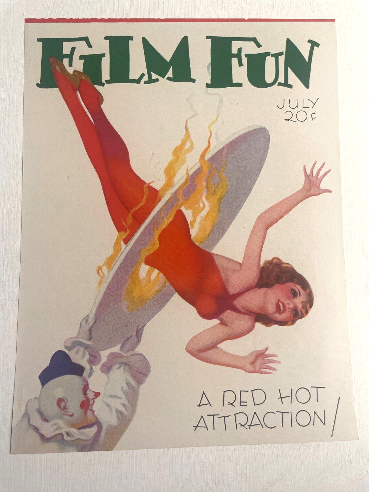 July 1931 Film Fun Magazine COVER ONLY-Circus Pinup Girl by Enoch Bolles