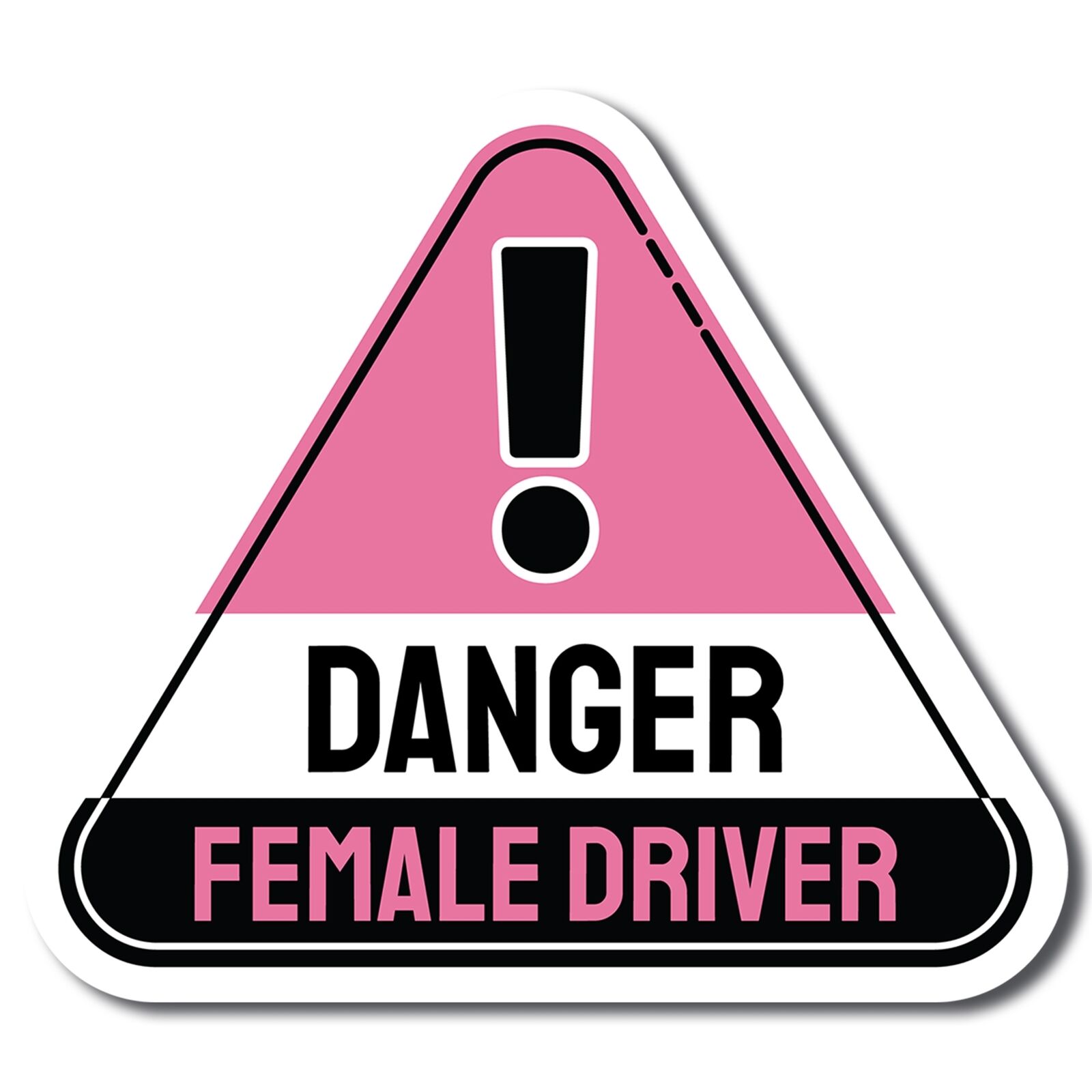 Magnet Me Up Danger Female Driver Magnet Decal, Pink and Black, Perfect for Car