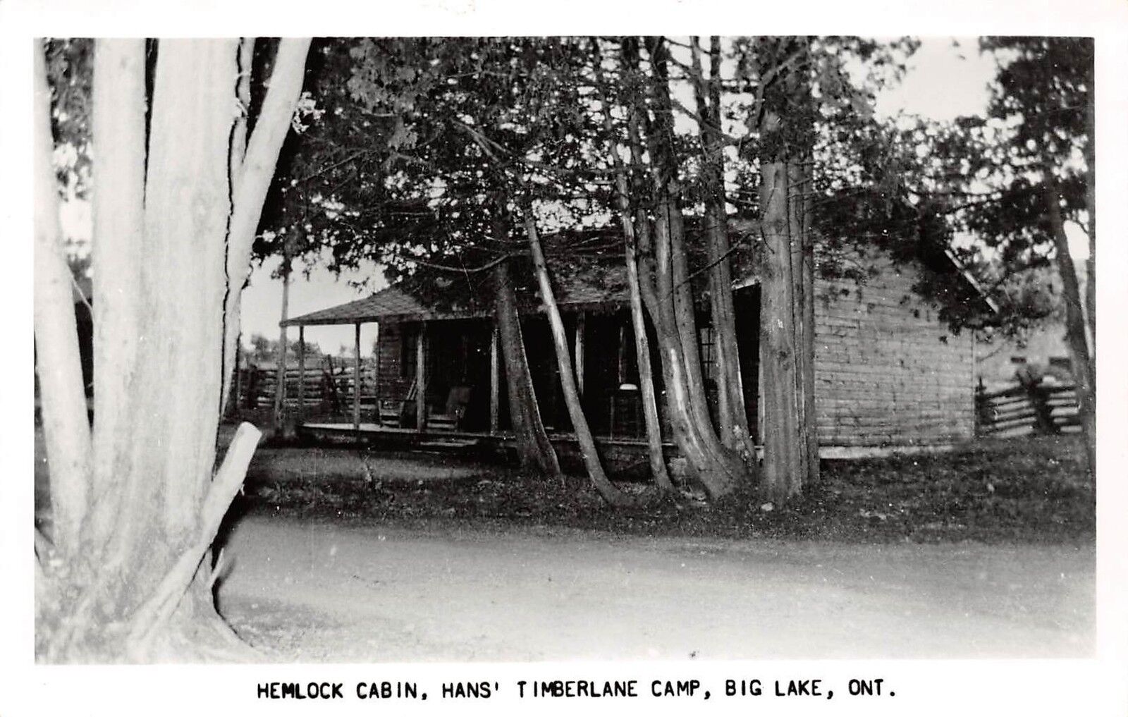 Canada Postcard Real Photo RPPC Ontario c1950s BIG LAKE Hans Timberline Camp 64