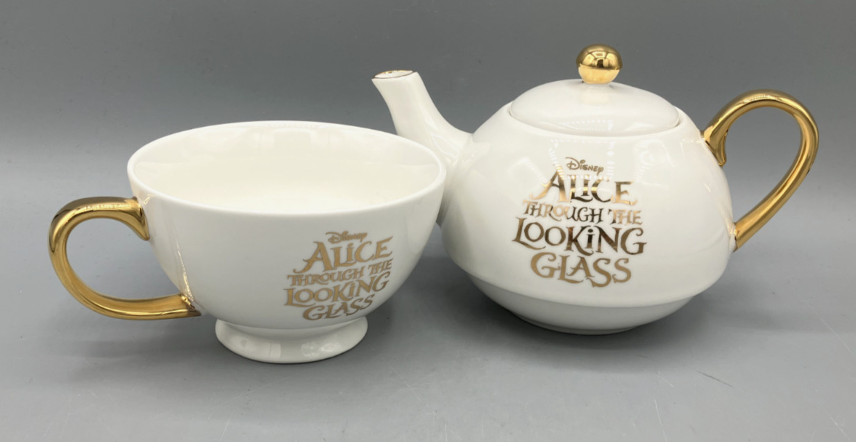 Disney Alice Through the Looking Glass Ceramic Teapot & Cup Set