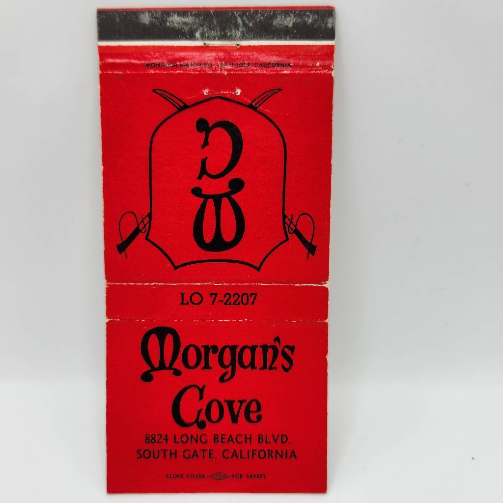 Vintage Matchbook Morgan's Cove South Gate California 1950s 1960s Collectible
