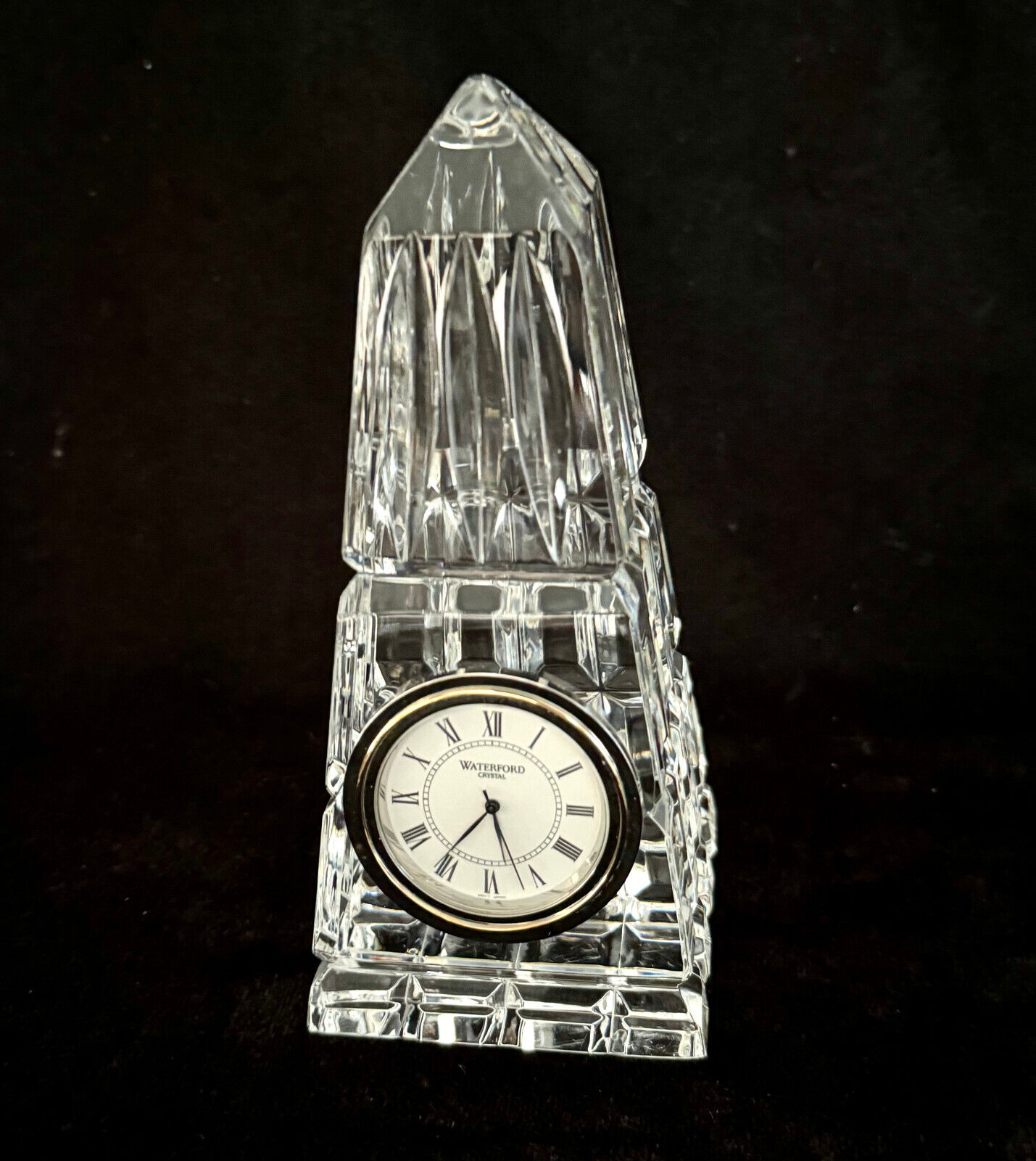 Waterford Crystal Obelisk Clock Vintage Made in Ireland