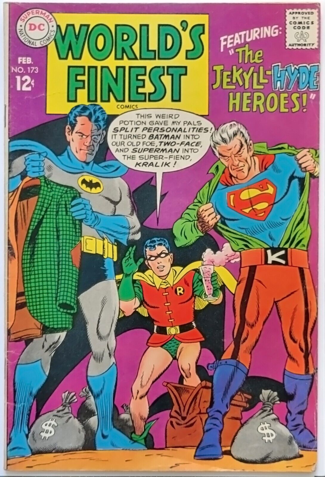 World\'s Finest #173 (1968) Vintage Key, 1st Silver Age Appearance of Two-Face