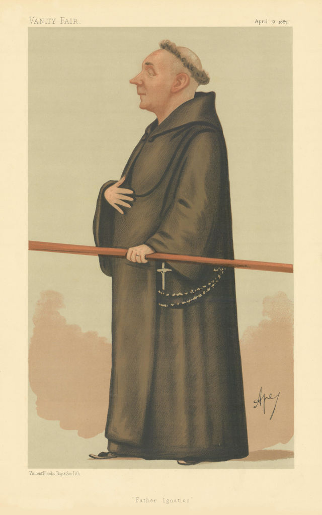 VANITY FAIR SPY CARTOON Rev Joseph Leycester Lyne \'Father Ignatius\' Clergy 1887