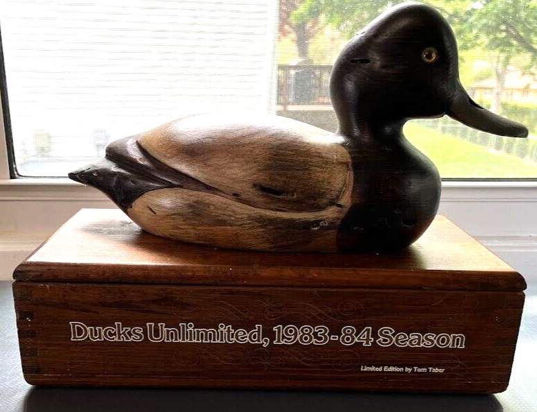 Ducks Unlimited Duck Decoy Box Tom Taber Signed 1983-1984