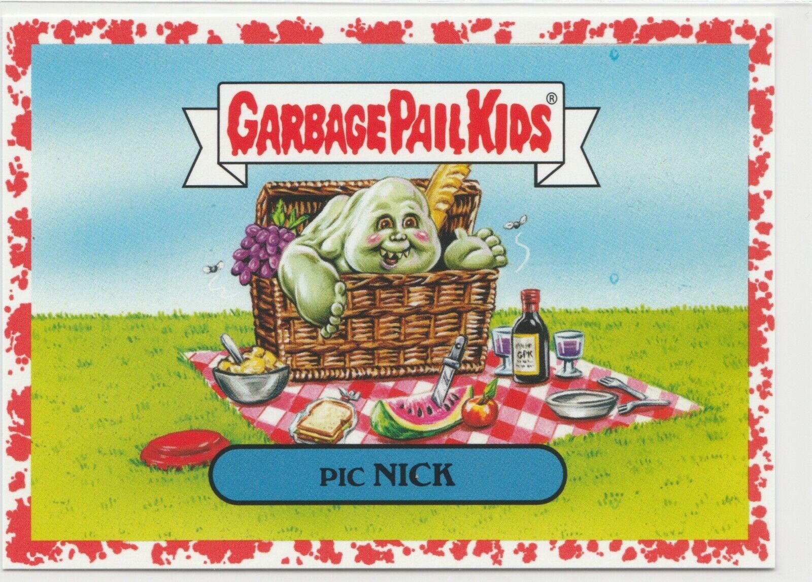 Garbage Pail Kids GPK RED Pic Nick Basket Case cult horror film 64/75 SP