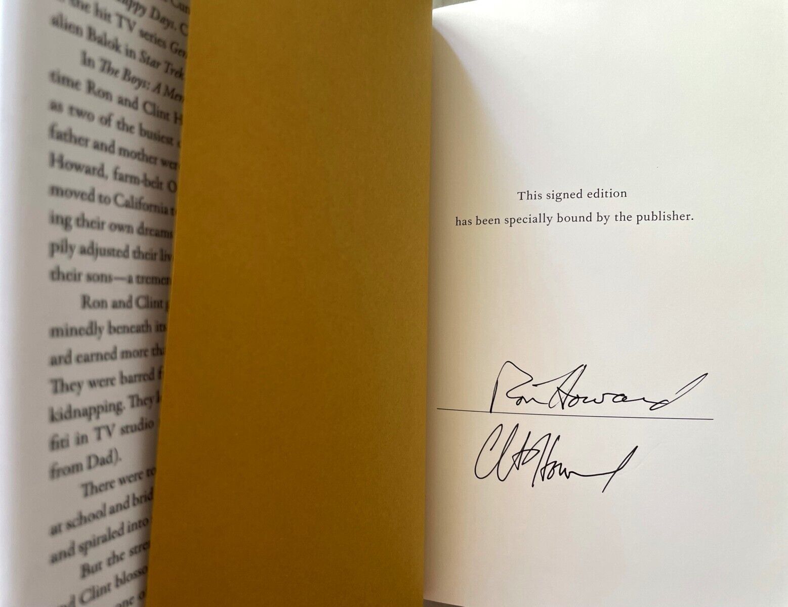 Ron Howard Clint Howard autographed signed autograph The Boys hardcover book COA