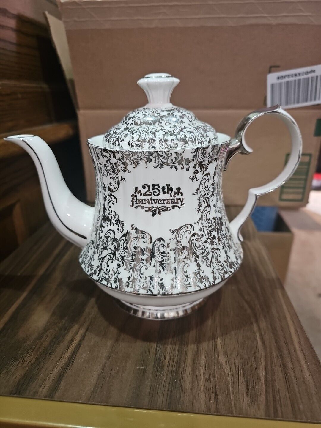 Royal Windsor fine bone china England Teapot. 25th Anniversary Gift