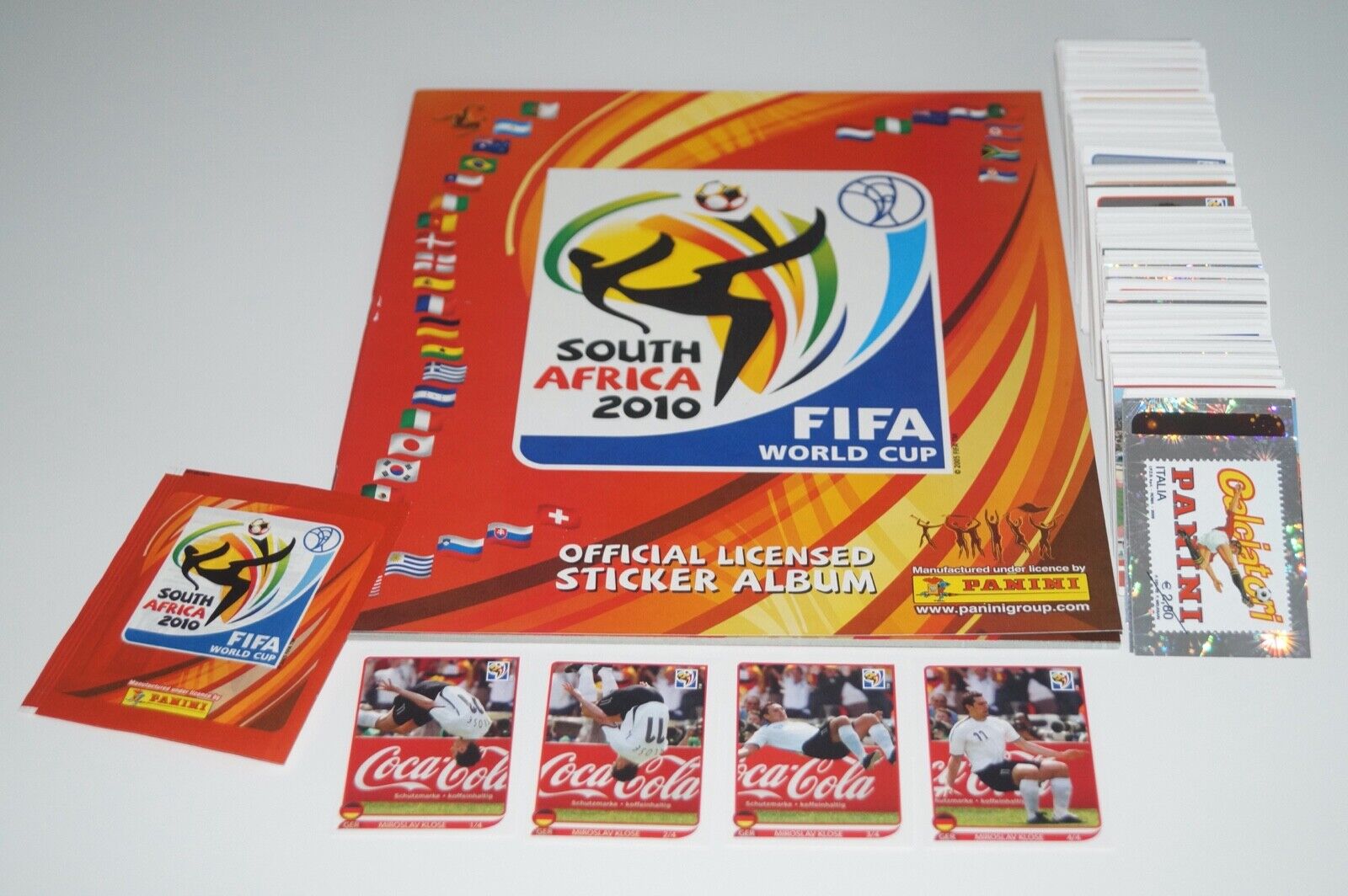 PANINI World Cup 2010 South Africa 10 World Cup - complete set + album + 4 toilets + original packaging bag