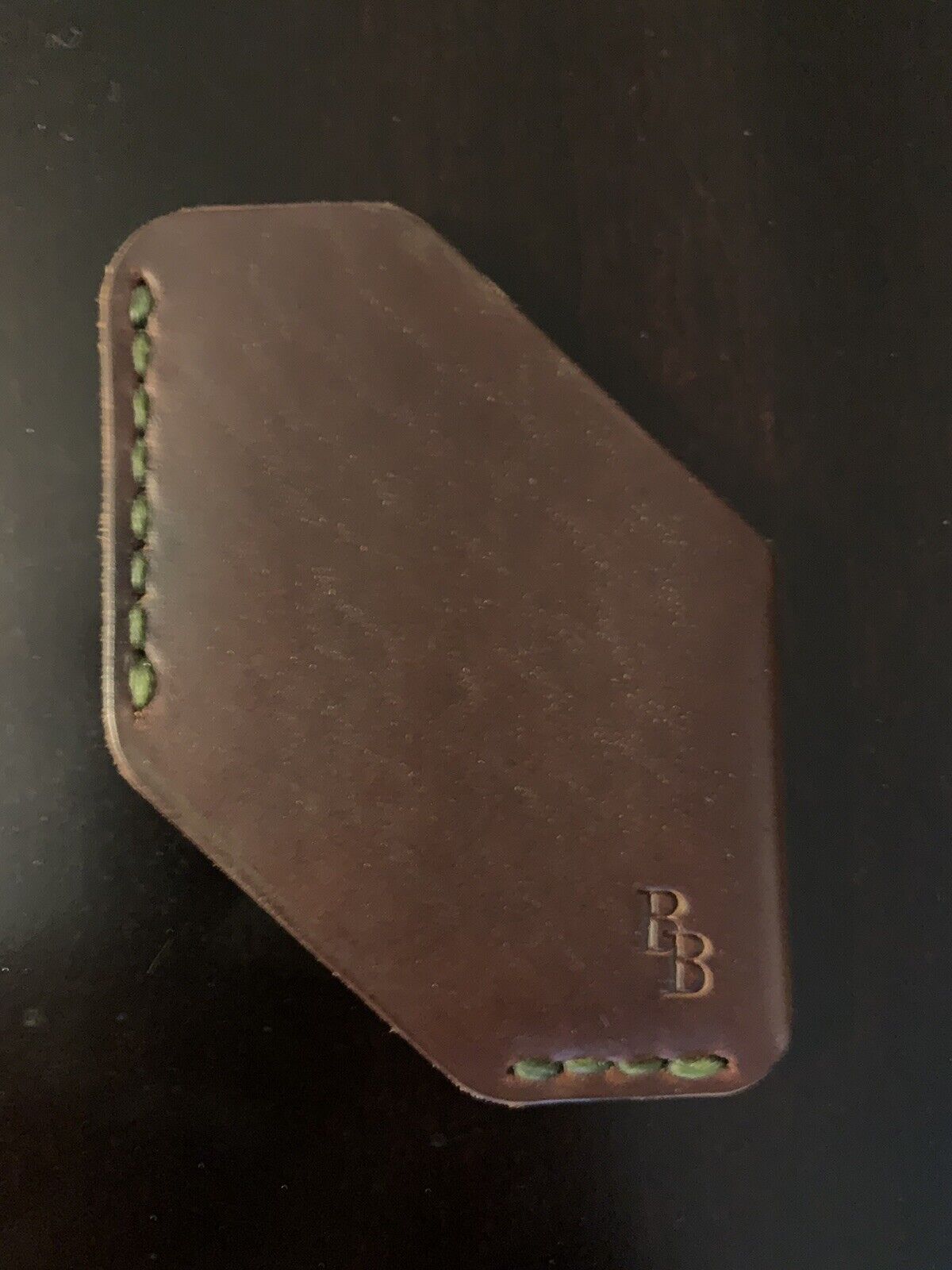 NEW Benjamin Bott Leather Goods Card and Cash Holster Wallet Dark Brown Olive