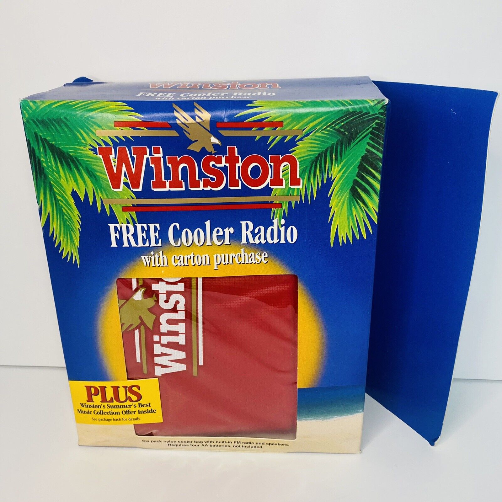 NEW WINSTON CIGARETTE FREE GIVE AWAY RADIO COOLER, SIX PACK NYLON COOLER K-041
