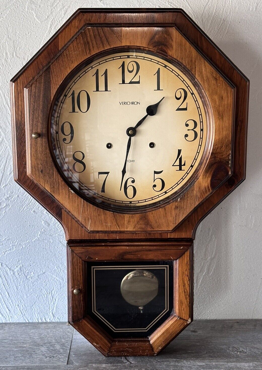 Vintage Verichron 31-Day Wall Clock W/ Working Chime