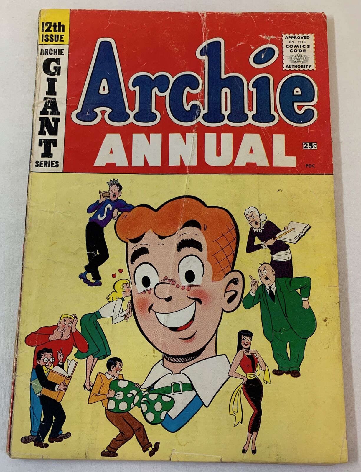 1960 ARCHIE ANNUAL #12 ~ water damage, back cover detached