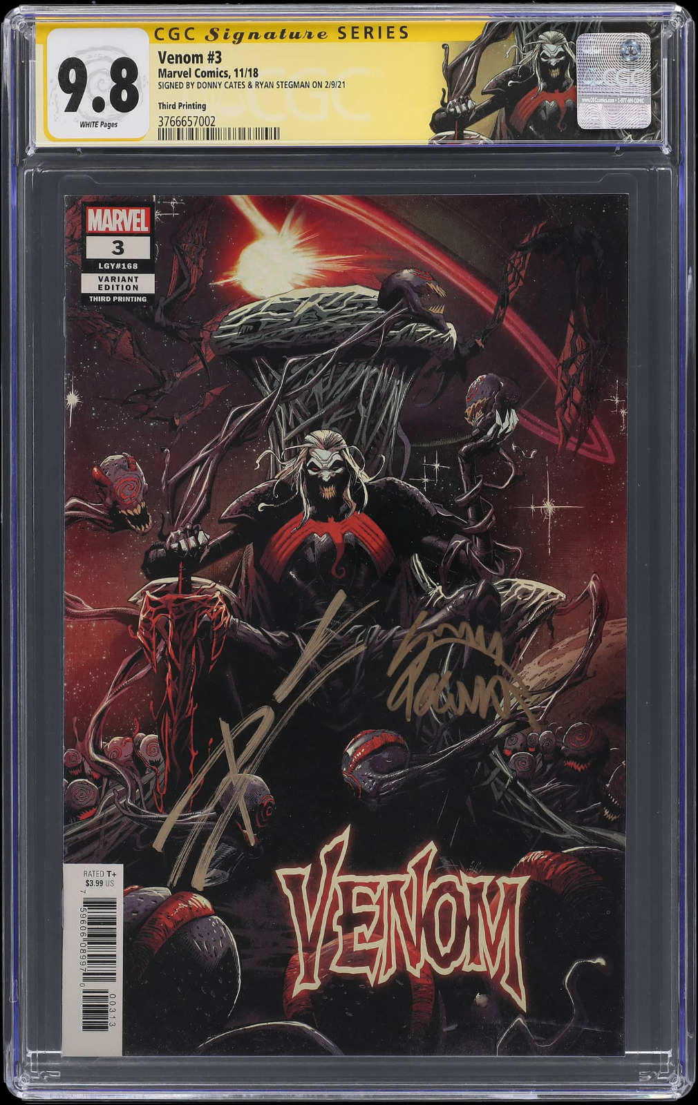 2018 Marvel Venom #3 Knull CGC 9.8 signed by Donny Cates & Stegman 3rd Printing