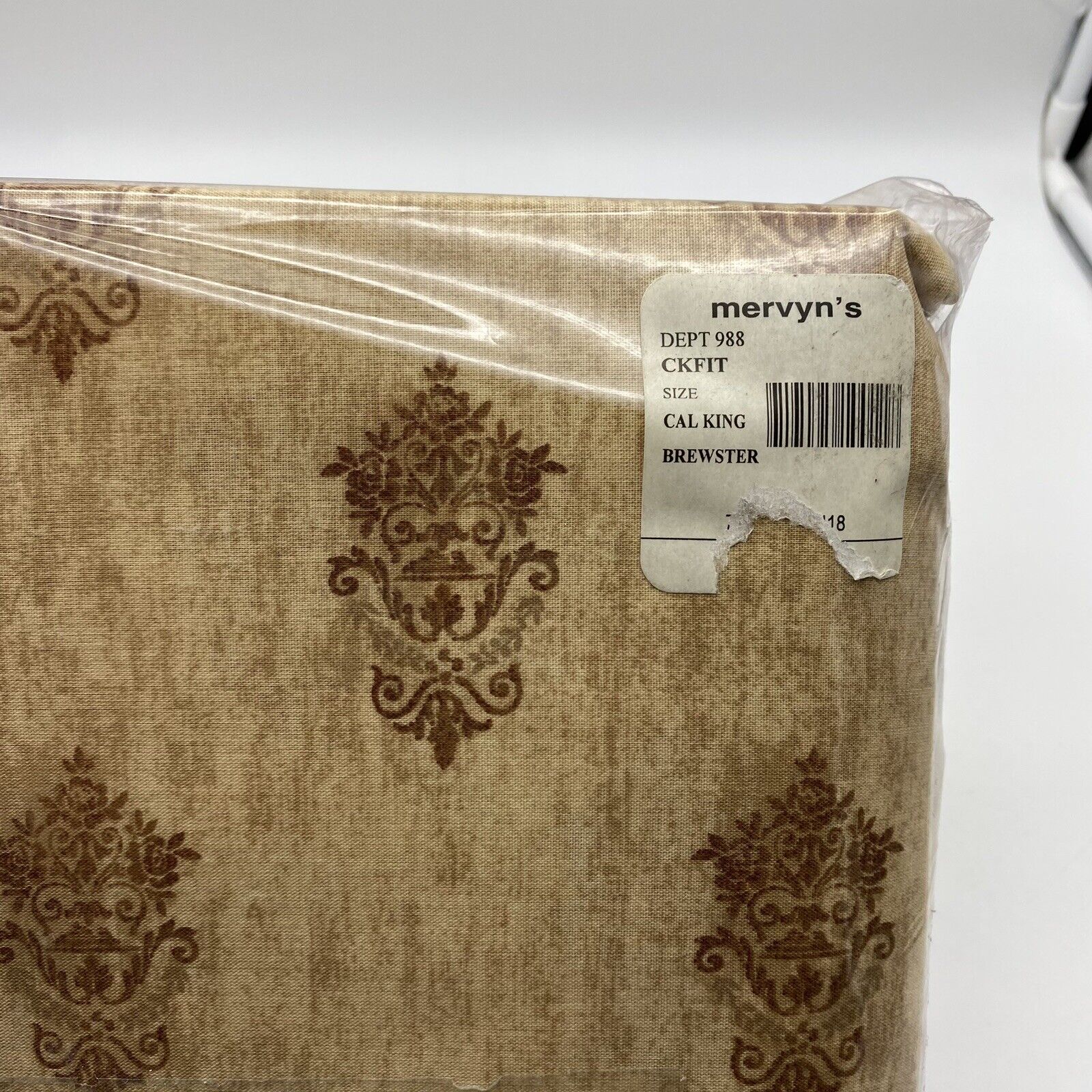 Vintage Mervyn's Cal King Fitted Sheet Only Brown Brewster
