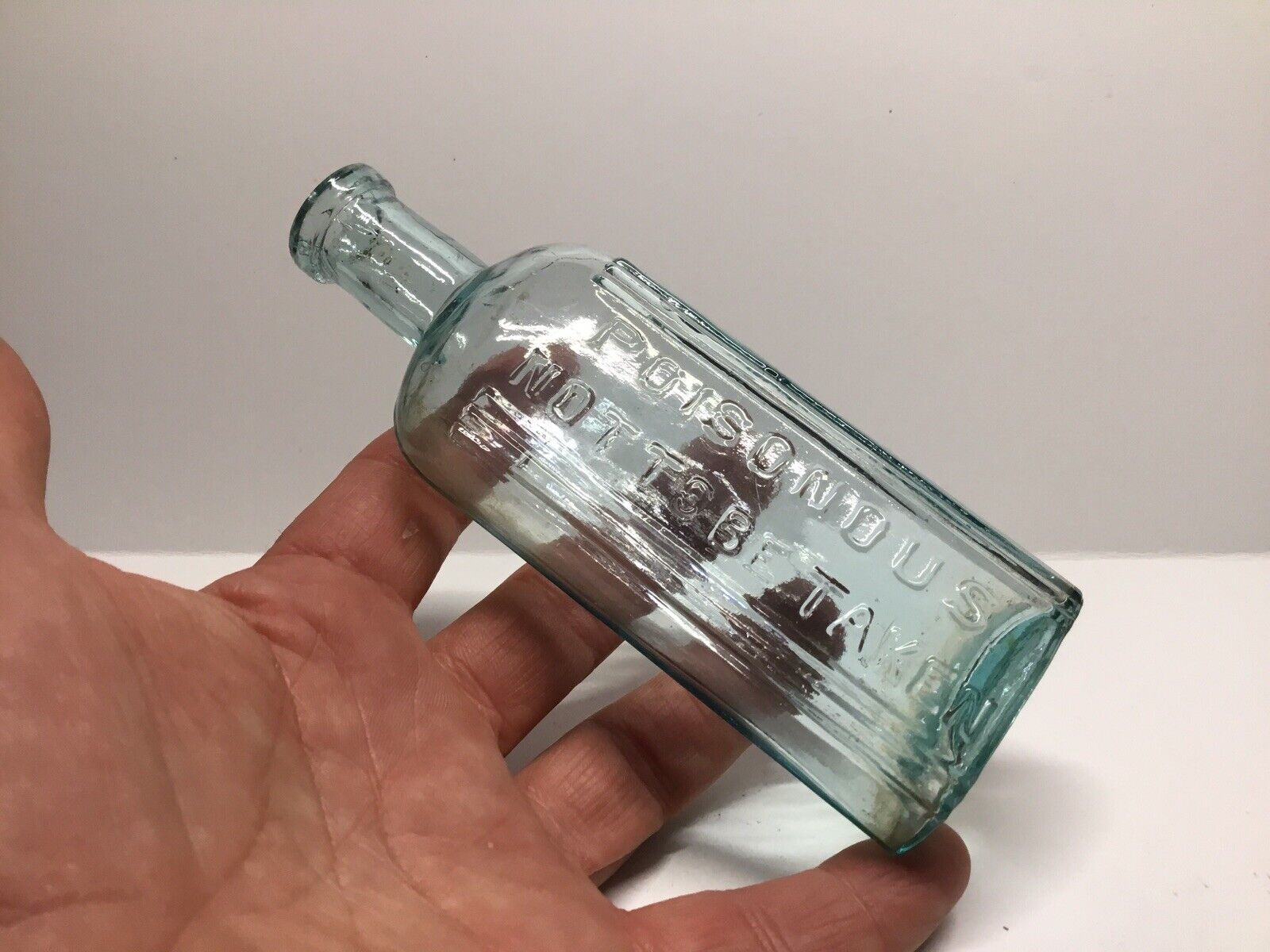 Small Antique Oval Poisonous Not To Be Taken Poison Bottle.