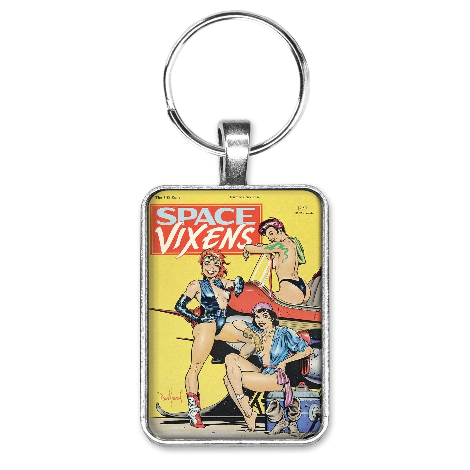 Space Vixens #16 SEXY Cover Pendant Key Ring or Necklace The 3-D Zone Comic Book