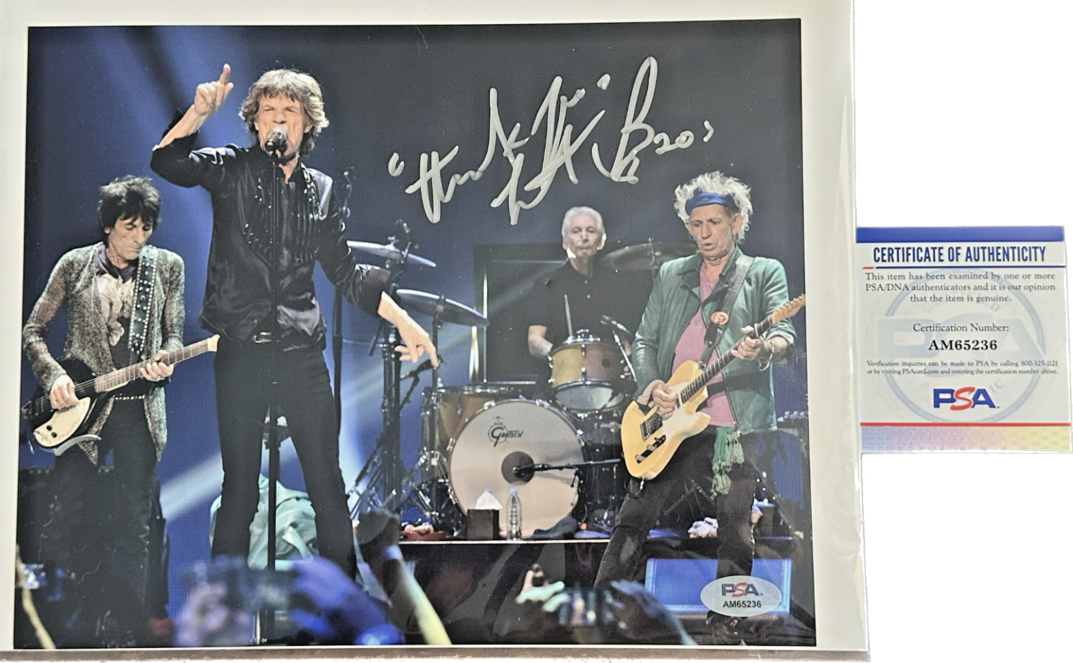 CHARLIE WATTS SIGNED THE ROLLING STONES AUTOGRAPHED 8X10 PSA/DNA COA DECEASED