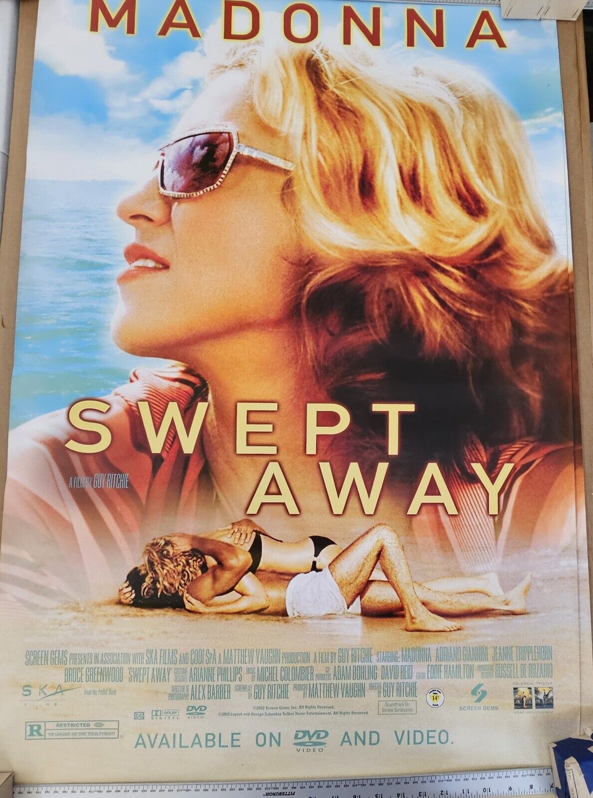 Madonna In Swept Away DVD promotional Movie poster