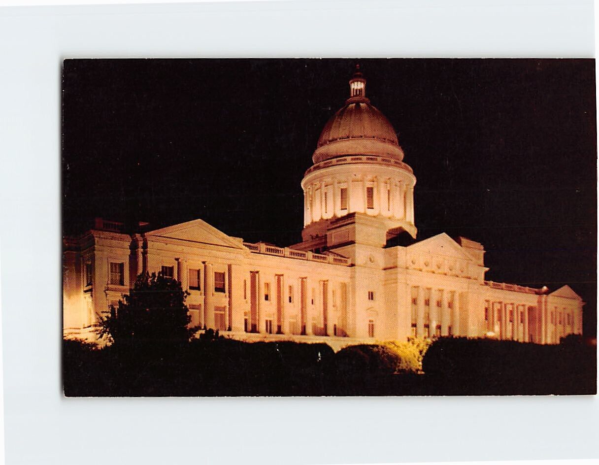 Postcard Arkansas State Capitol at Night Little Rock Arkansas USA