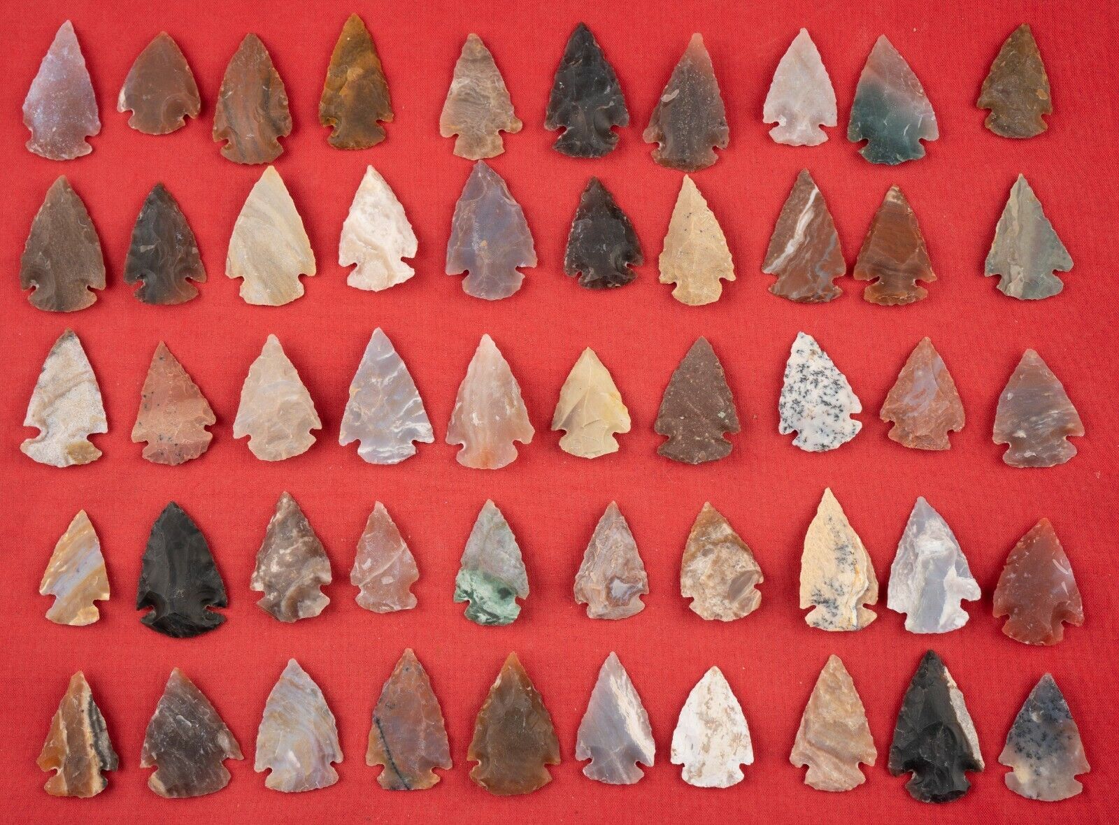 *** 50 PC Lot Flint Arrowhead OH Collection Project Spear Points Knife Blade ***