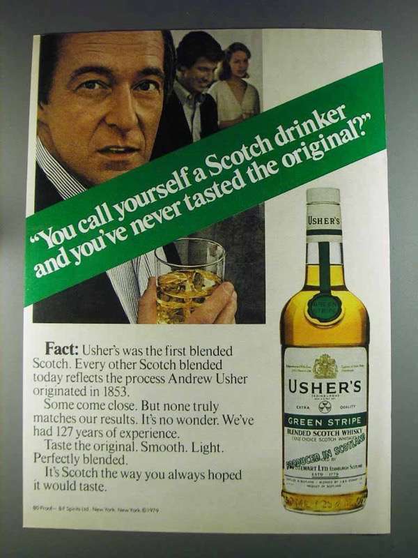1980 Usher's Green Stripe Scotch Ad - You Call Yourself