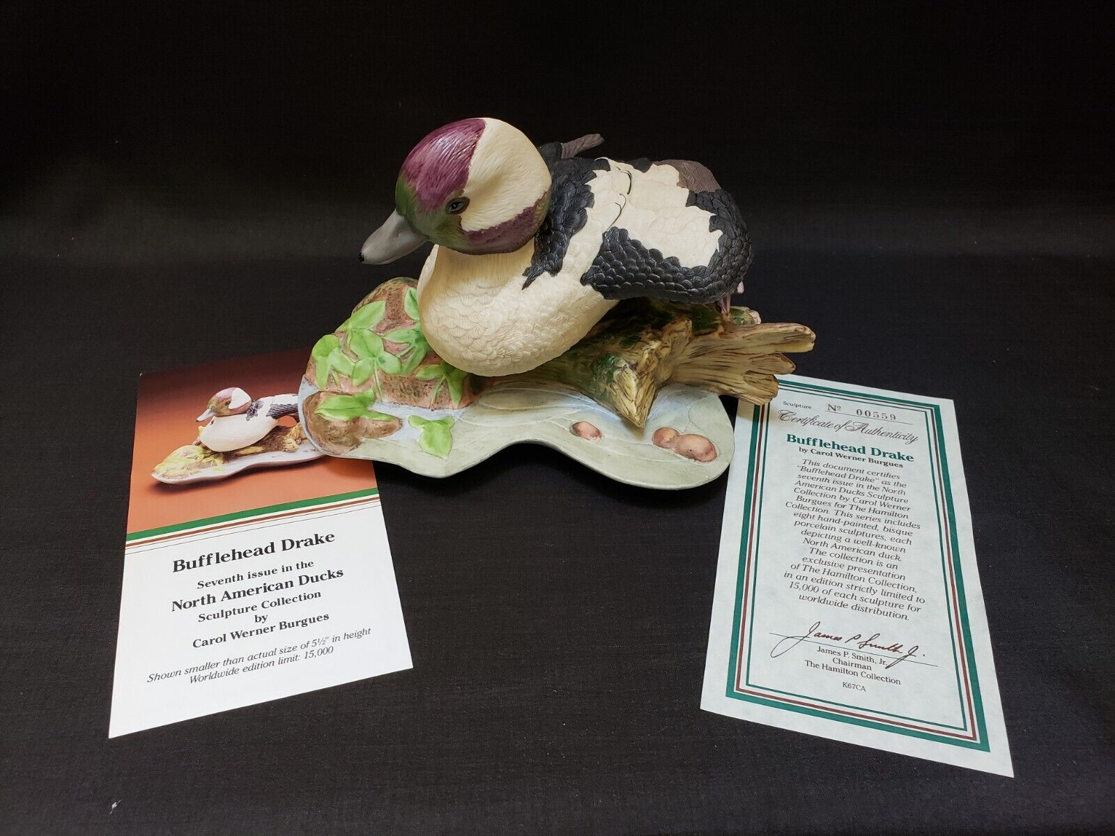 Bufflehead Drake 7th Issue North American Duck Porcelain Sculpture Carol Burgues