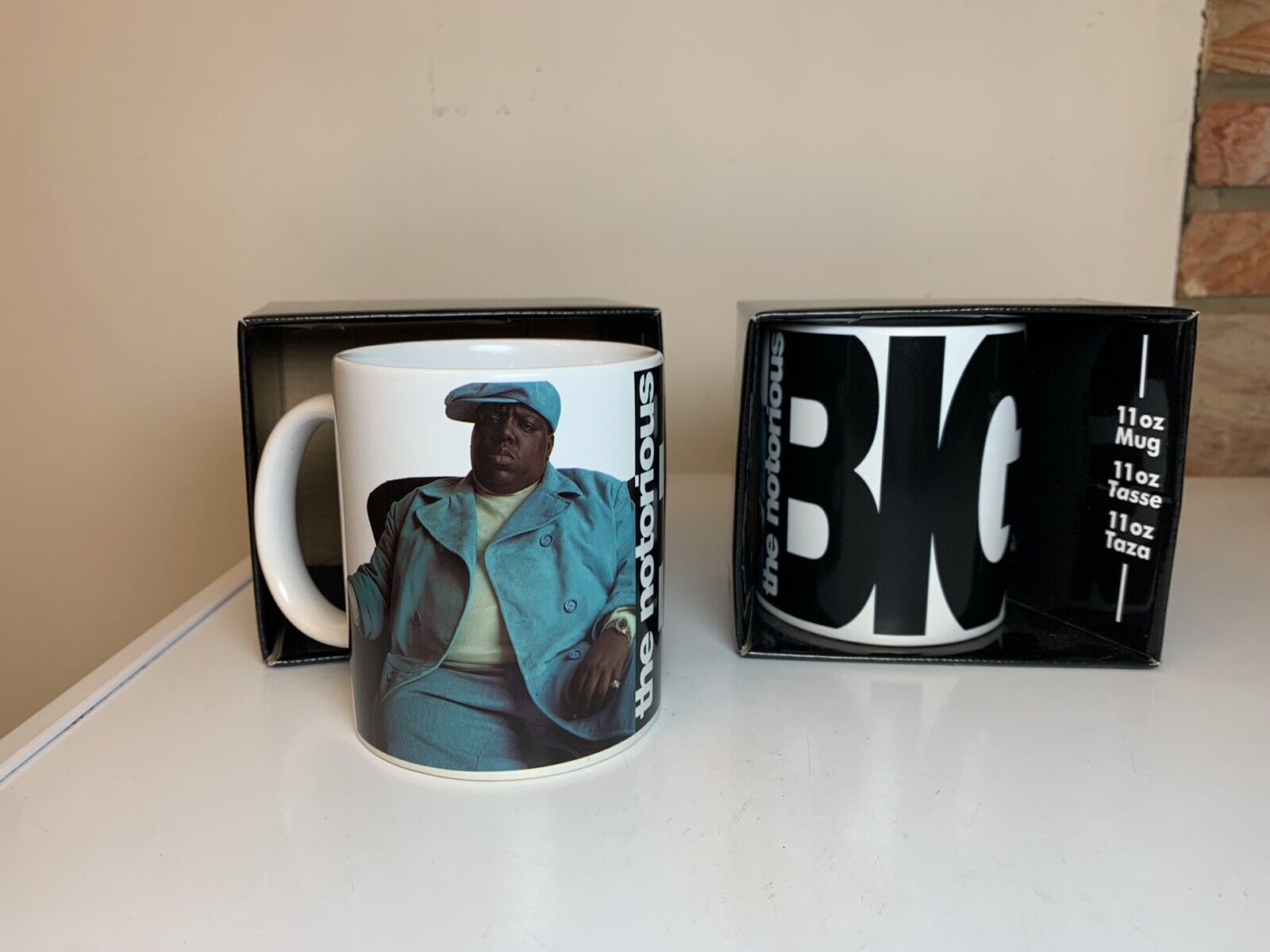 Biggie Smalls Mug Cup Lot 2pc Notorious BIG Hip Hop Brooklyn Bundle New see pics