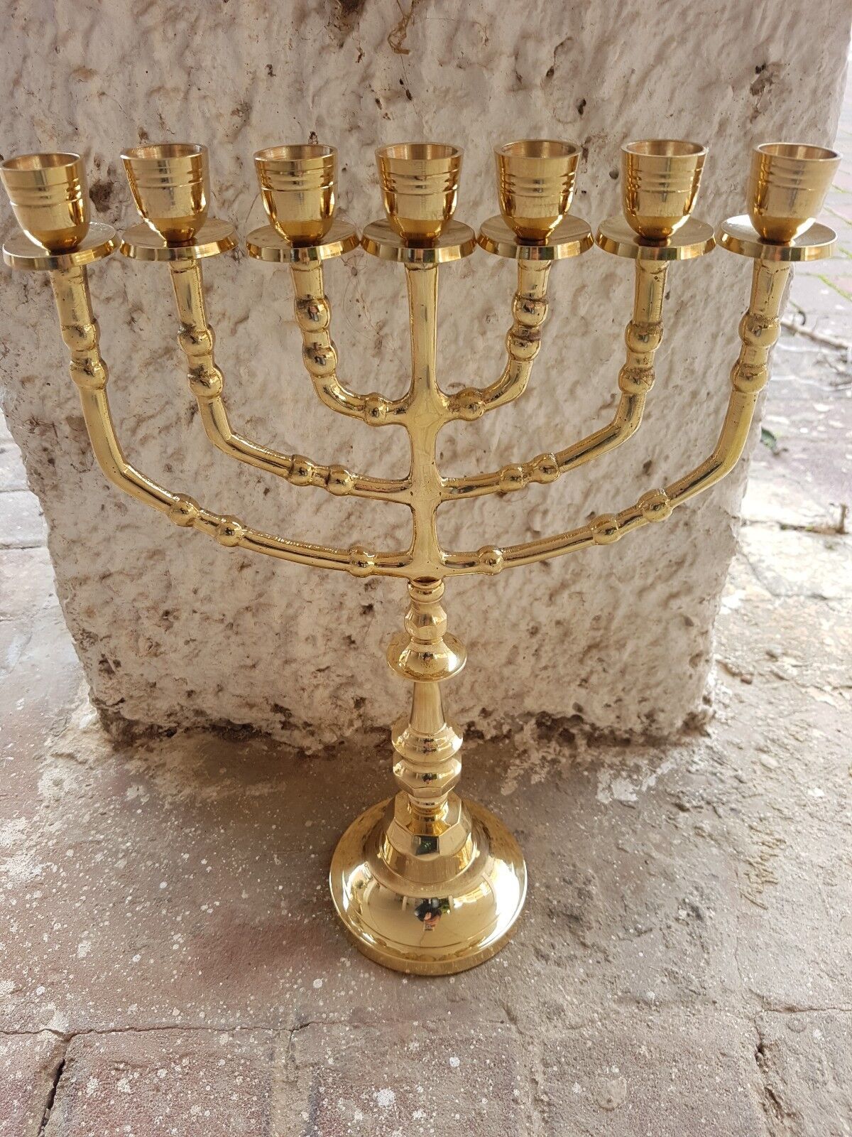 Brass copper Jerusalem candle holder authentic XXL 14\