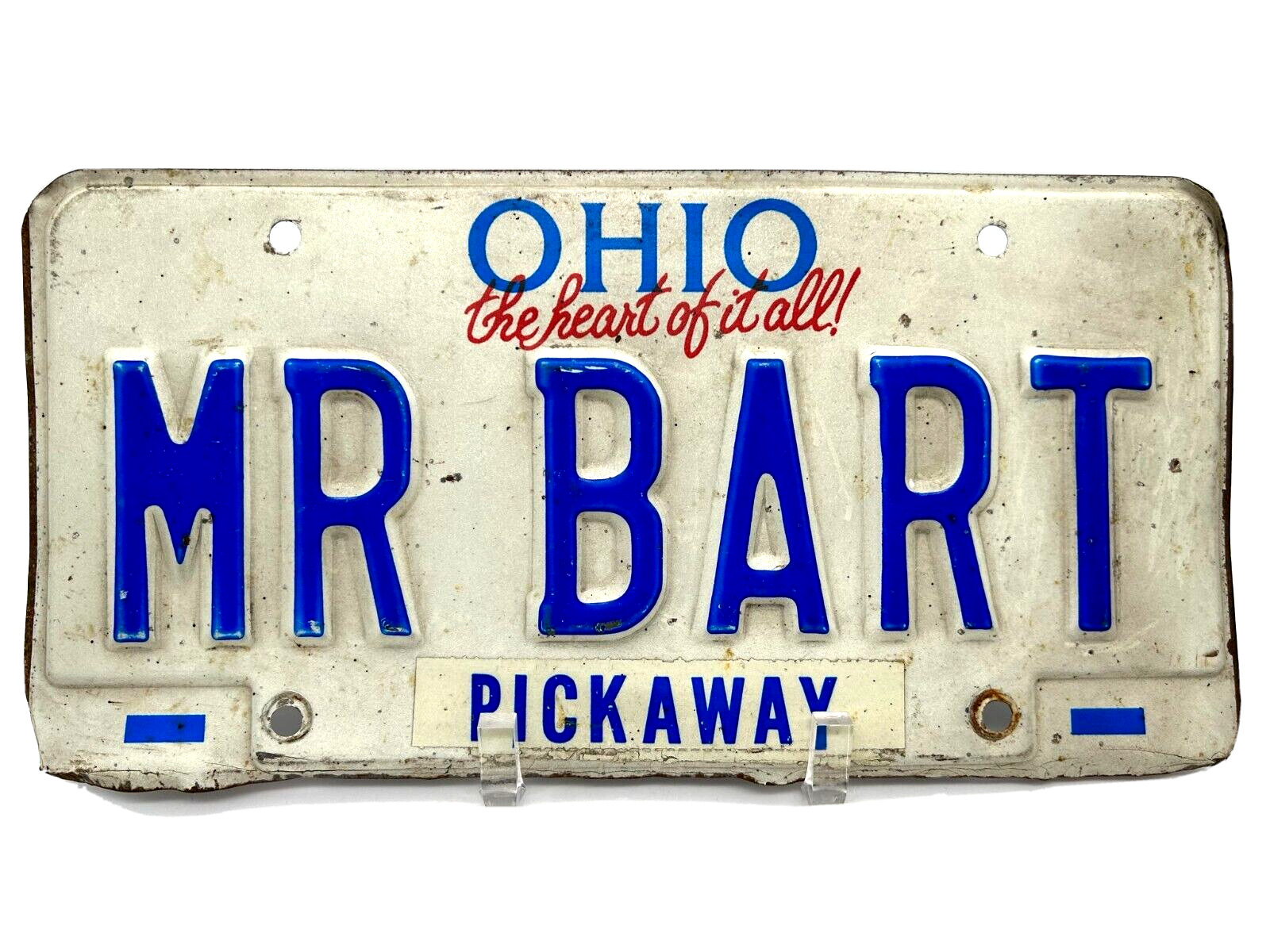 Rare Vintage Mr. Bart State of Ohio Personalized License Plate Retired