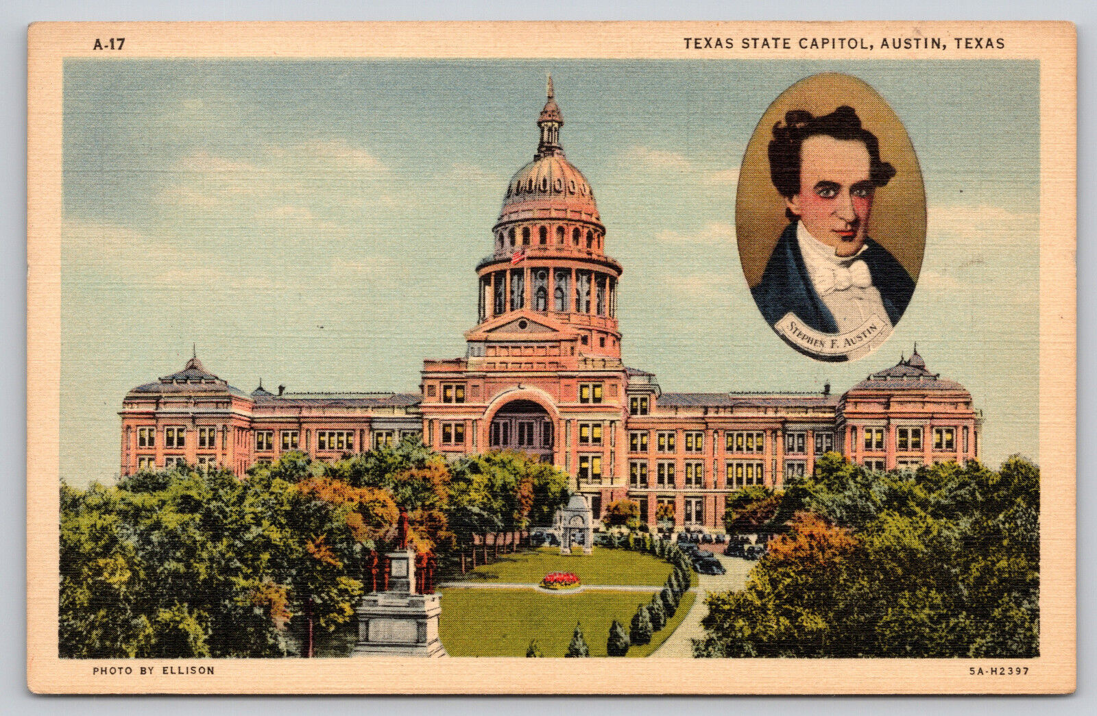 Postcard TX Texas Austin State Capitol Linen UNP A1