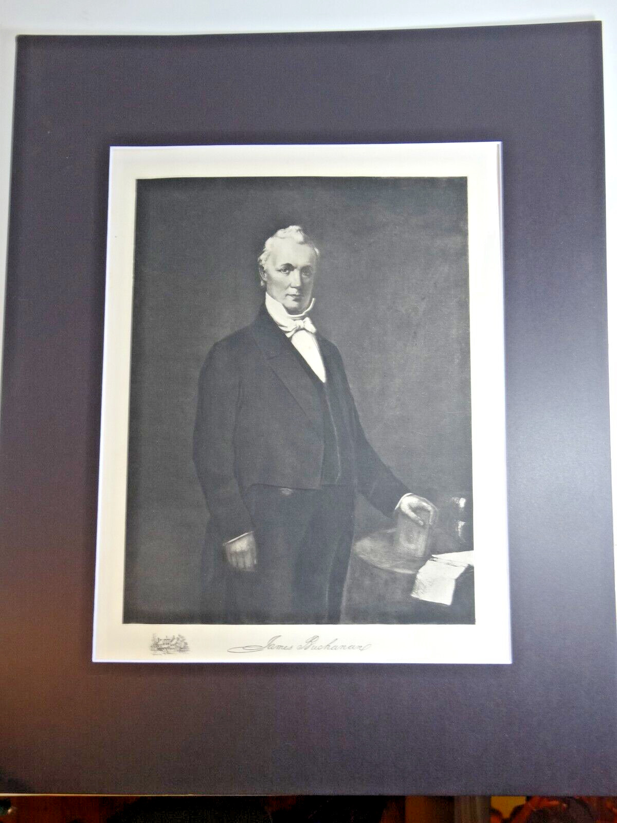 Original Early 1900s Lithograph of James Buchanan 15th President 16x20 Inches