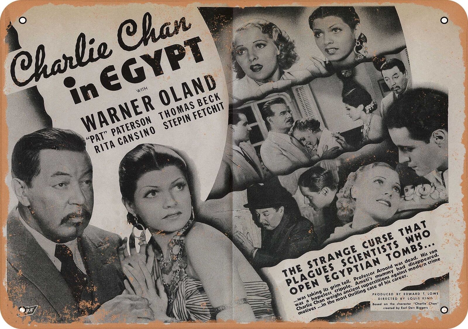 Metal Sign - Charlie Chan in Egypt (1935) 1 - Vintage Look