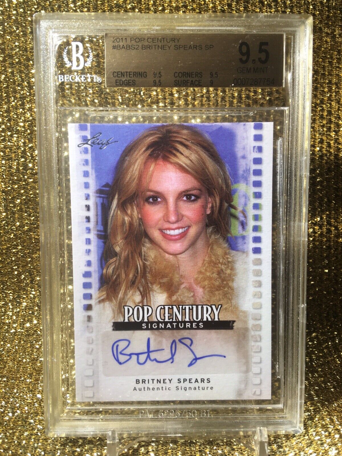 Britney Spears 2011 Leaf Pop Century Signatures Autograph Auto BGS 9.5