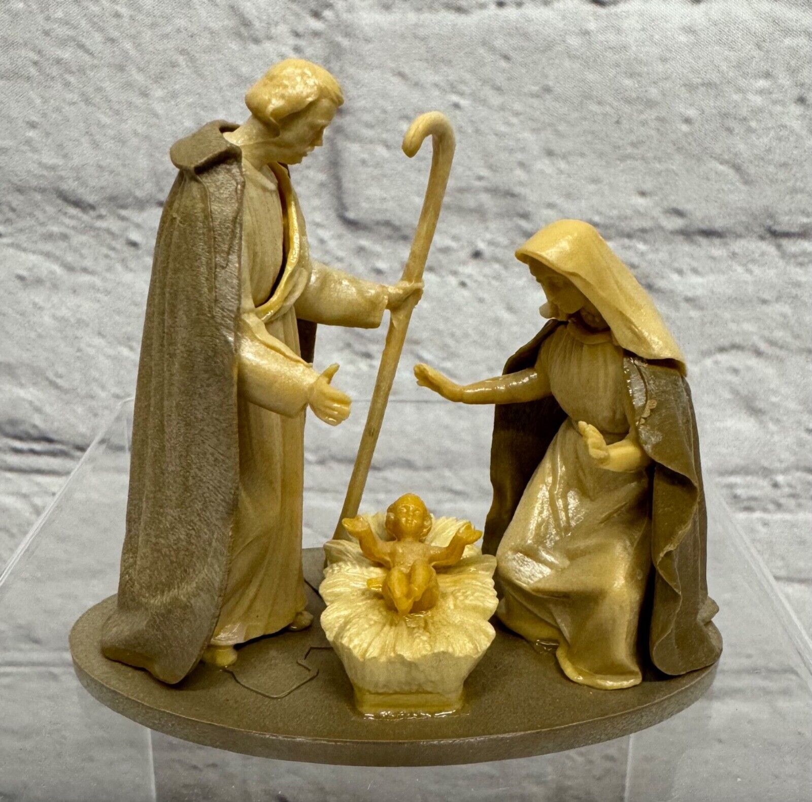 Vtg Miniature Nativity Scene Italy Holy Family Plastic 3.5”