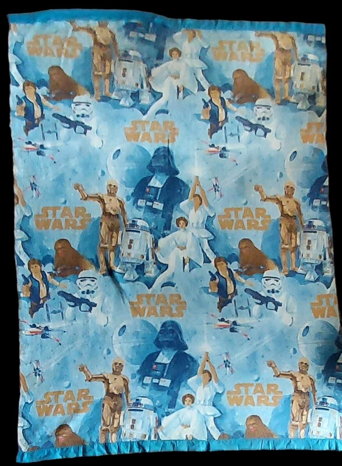 Vintage Star Wars Blanket 88x64 Needs Small Repair By Hand Or Machine Easy Fix