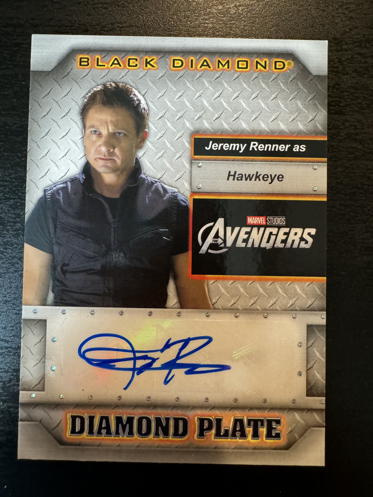 2021 Upper Deck Marvel Black Diamond Plate Autograph Auto Jeremy Renner Hawkeye
