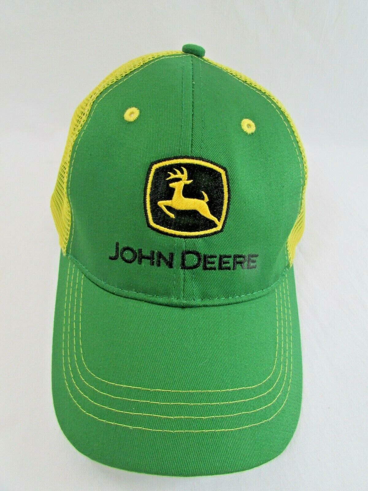 Vintage John Deere Trucker Hat Cap Snap Back Mesh Green Yellow Men’s 