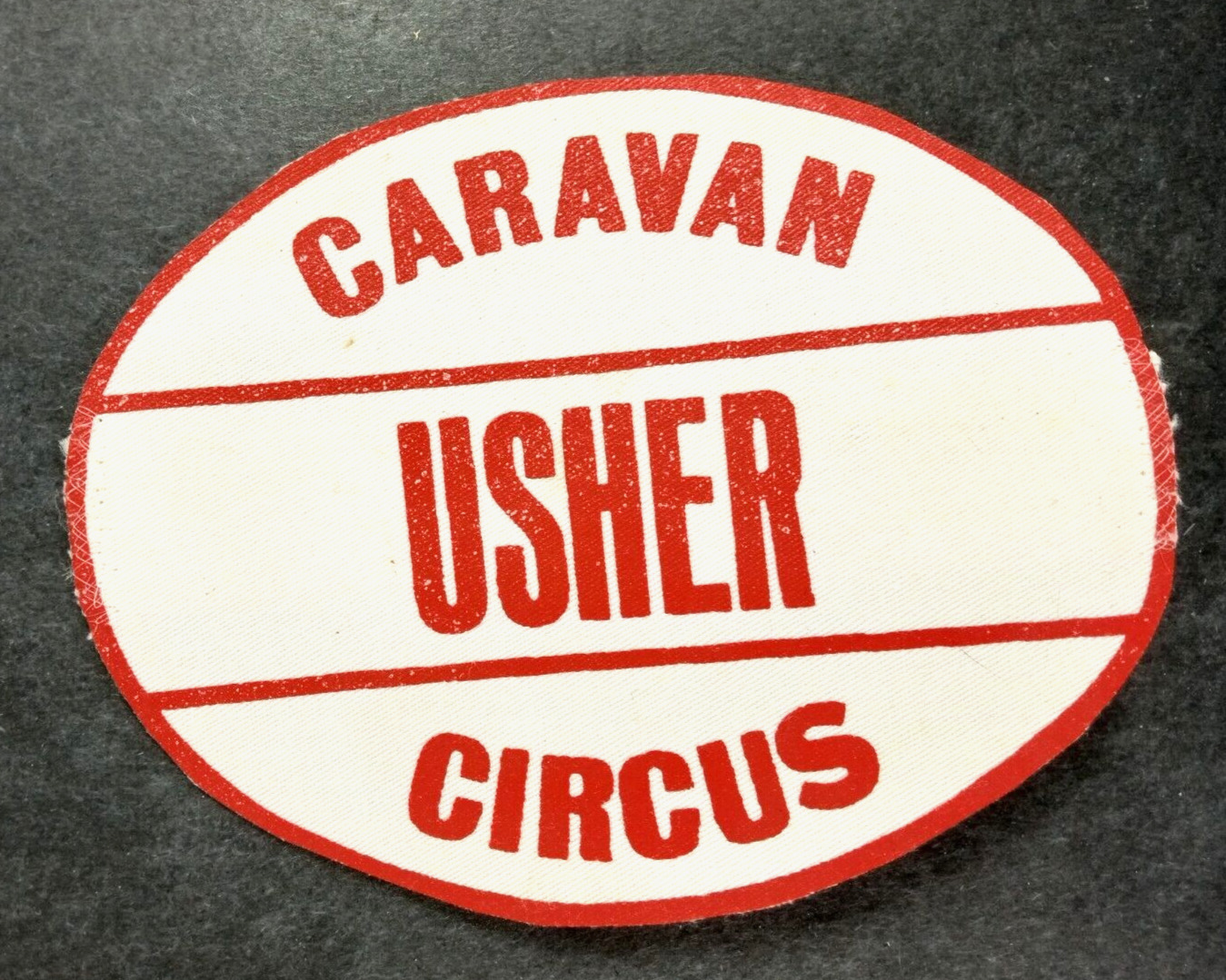 Caravan Circus Usher Armband Canvas Vintage Red White f2