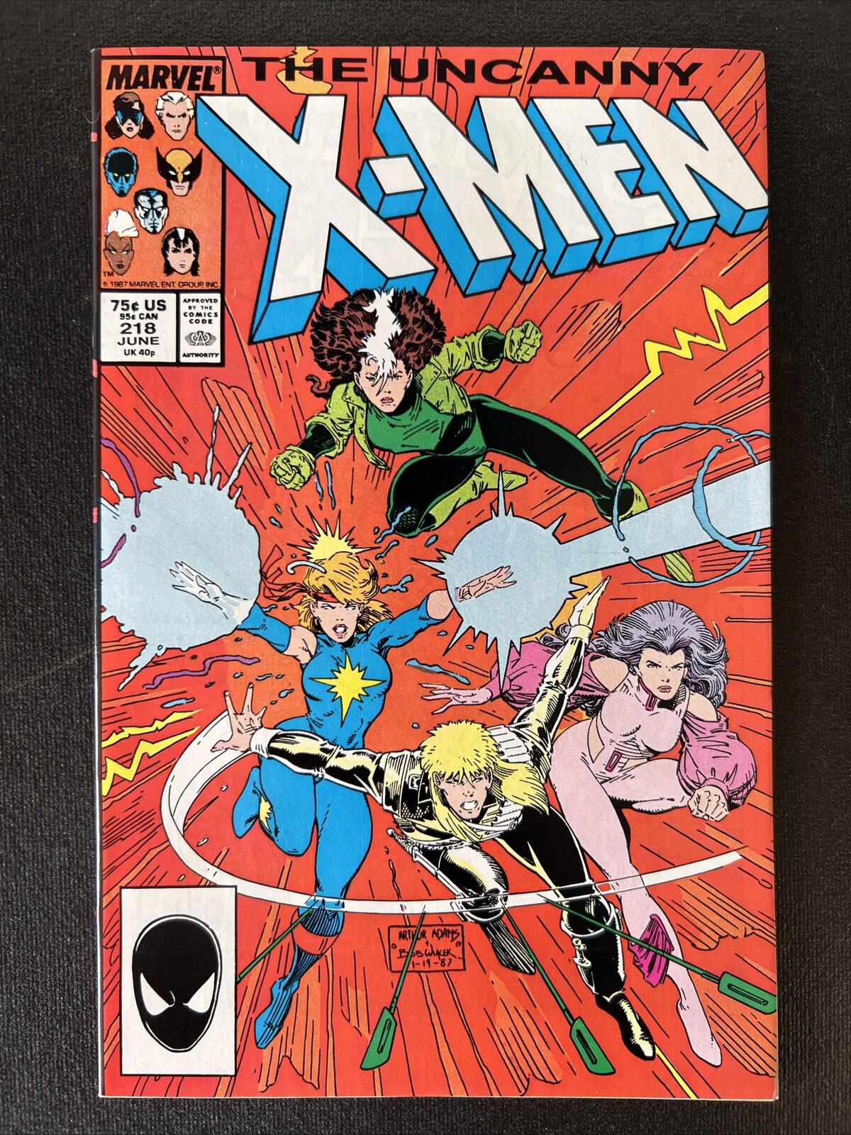 Uncanny X-Men #218 Juggernaut App - Adams & Wiacek Cover - Marvel 1987 - NM