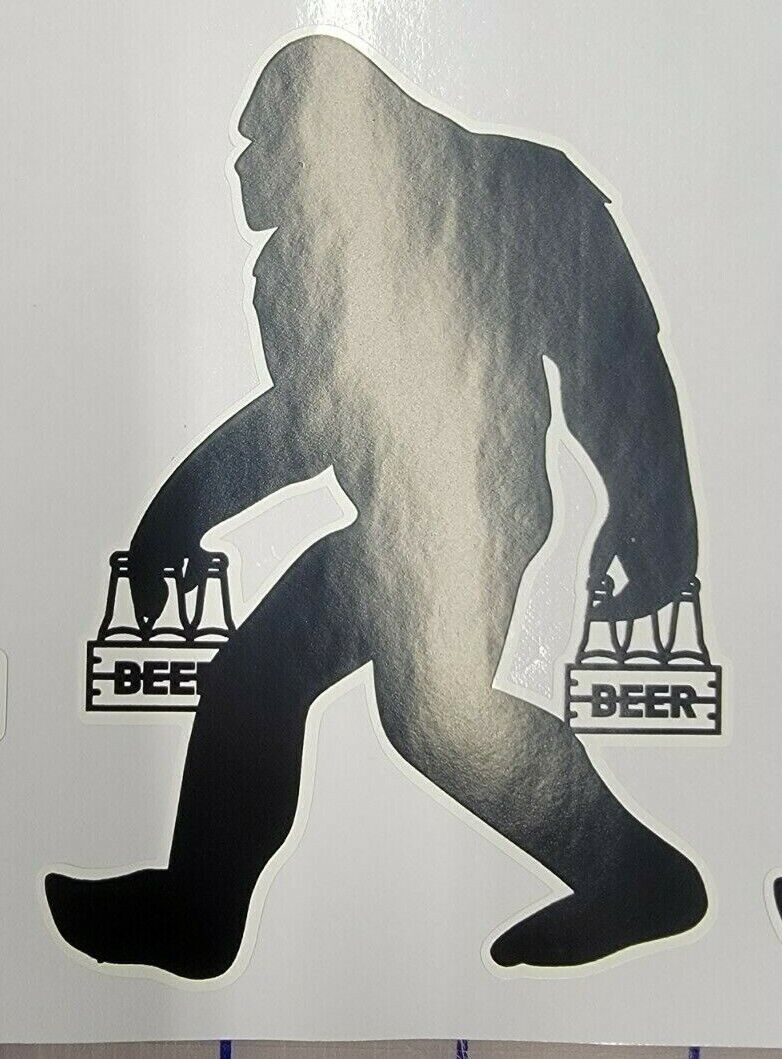 Bigfoot Sasquatch Bigfoot carry Beer durable sticker 4