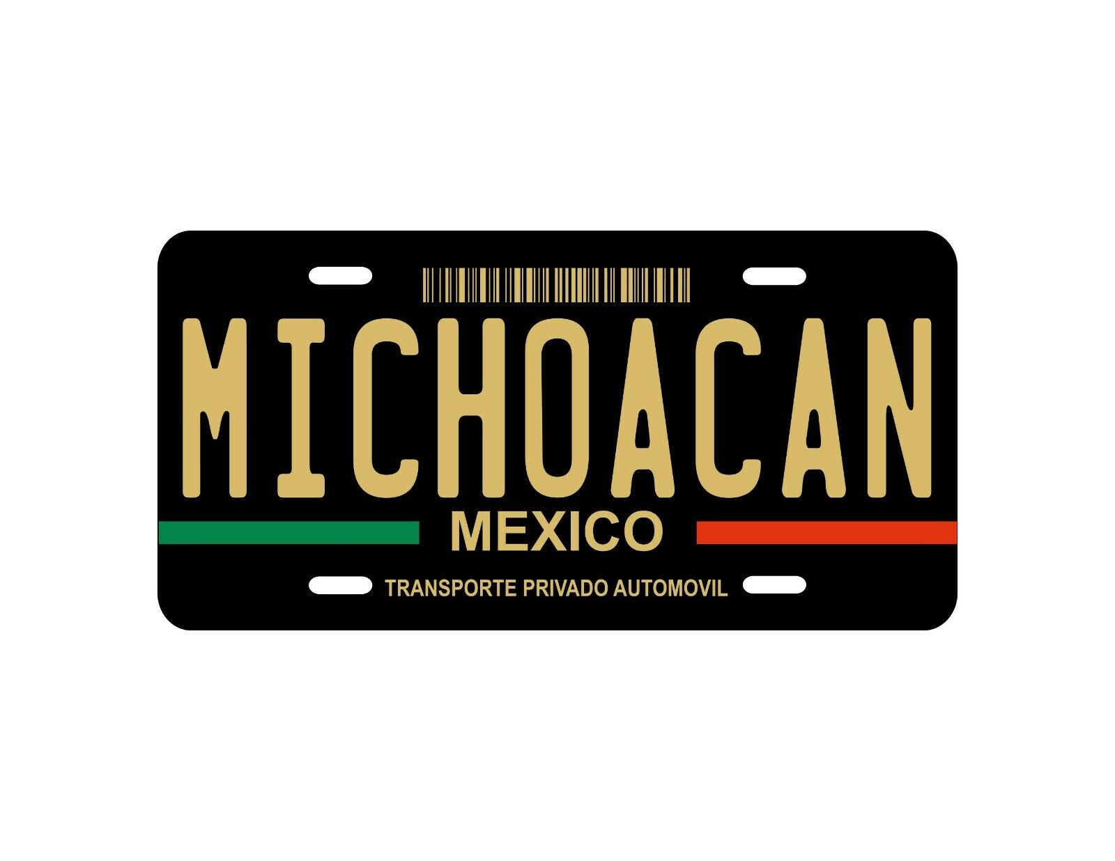 PLACA NEGRA DECORATIVA CARRO MICHOACAN / Car Plate Personalized Michoacan Black