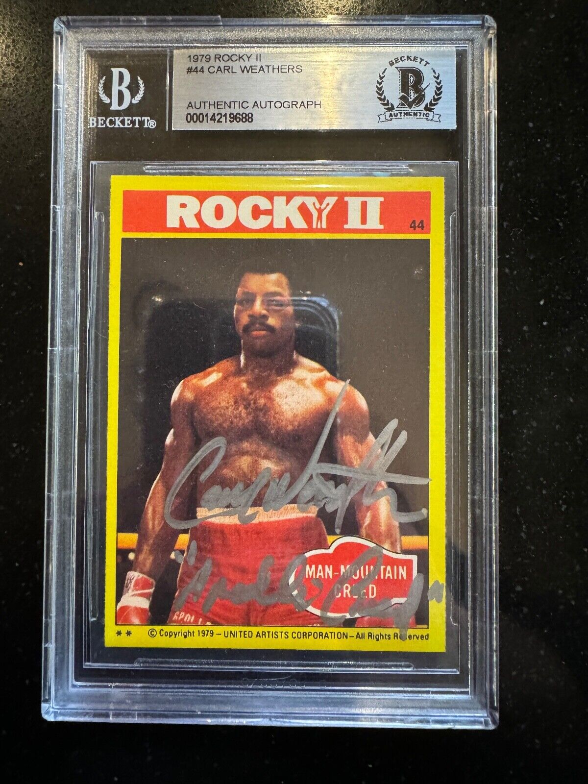 Carl Weathers Autographed 1979 Topps ROCKY Set Rookie Card BSA Auto Inscribed