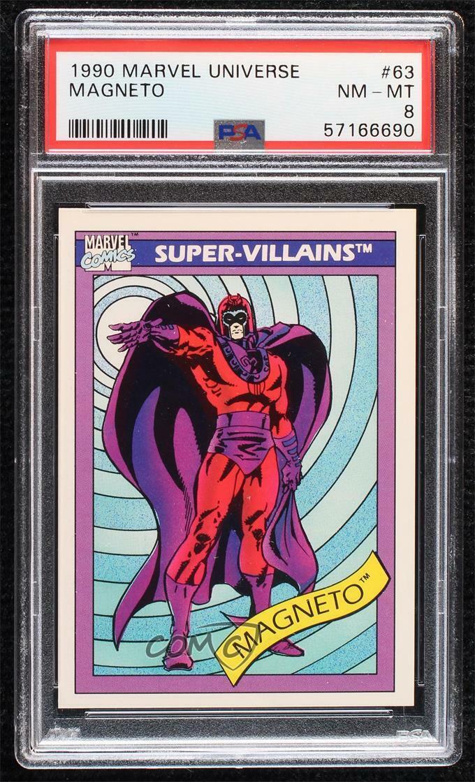 1990 Impel Marvel Comics Super Heroes Magneto #63 PSA 8