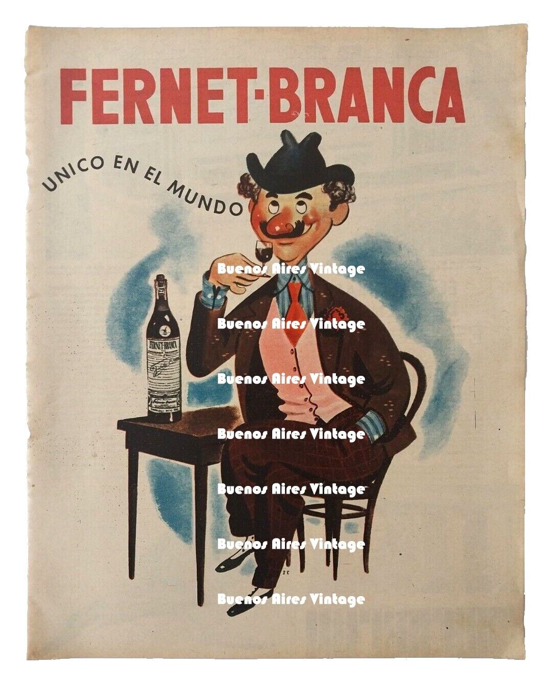 1950 Fernet Branca Argentina Orig. Advertising Clipping Rare Vtg Chaplin Poster